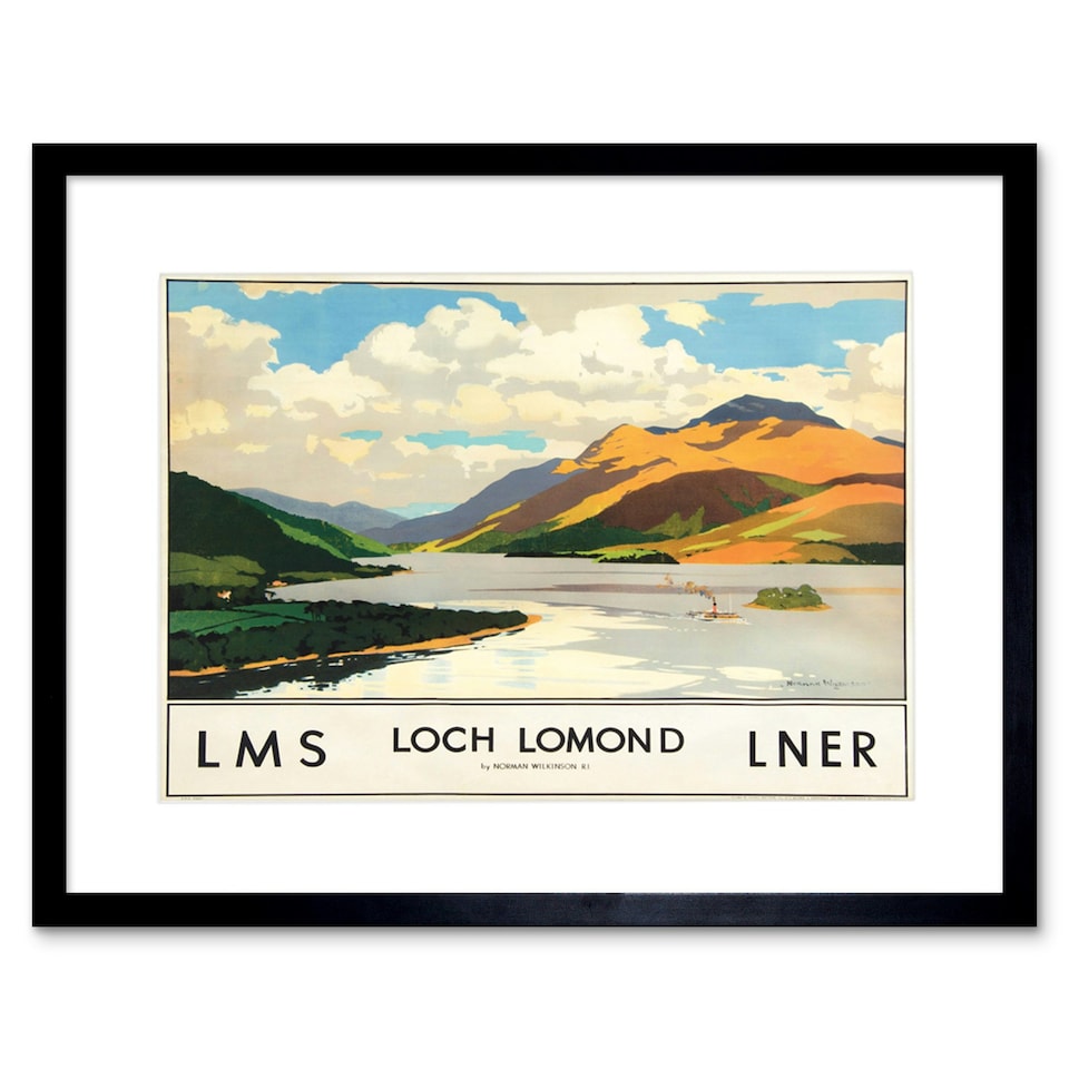image 1 of Travel Scotland Loch Lomond Rails Home Decor 12x16" Framed Wall Art Print