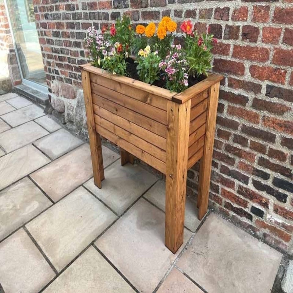 image 1 of Somerford Deep Root Large Planter - Wood - L48 x W104 x H90 cm Brown