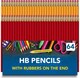 image 1 of SOL 64pk HB Pencils with Rubbers on the End, Durable Lead for Smooth Writing
