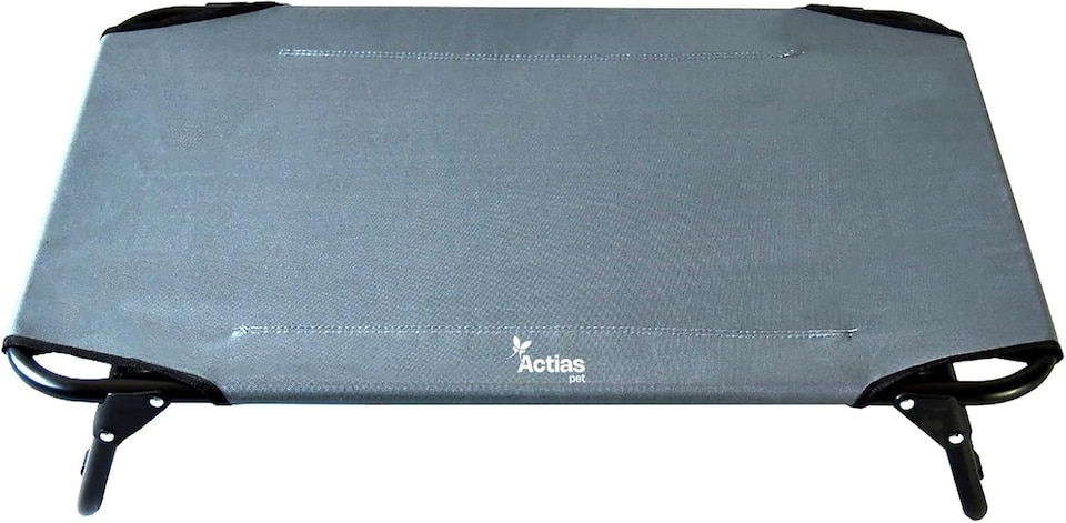 image 1 of Actiaspet Elevated Folding Dog Bed Indoor Outdoor Pet Cot Steel Frame (Grey, Medium)