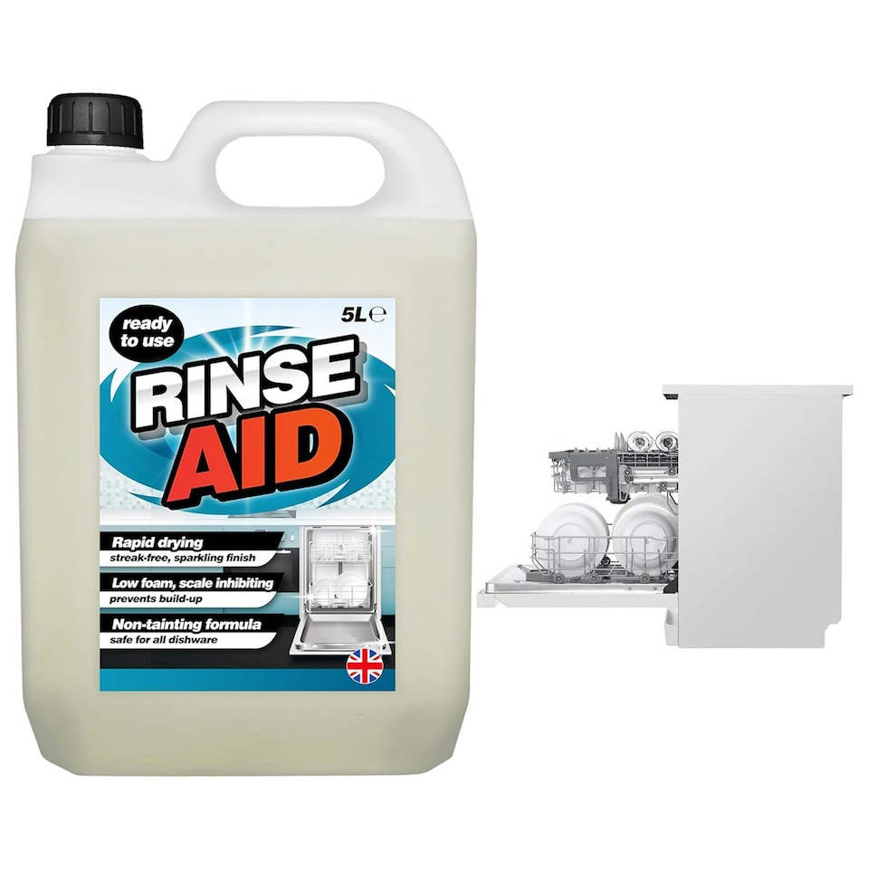 image 1 of 1 x 5L Rinse Aid Prevents Build Up Streak Free Sparkling Finish Safe For All Dishwashers