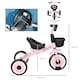 image 5 of AIYAPLAY Baby Trike, Toddler Tricycle with Adjustable Seat, Basket, Bell, Kids Tricycle for 2-5 Years Old, Pink
