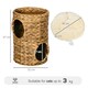 image 2 of PawHut 47cm Cat Barrel Tree for Indoor Cats w/ Two Cat Houses, Cushion
