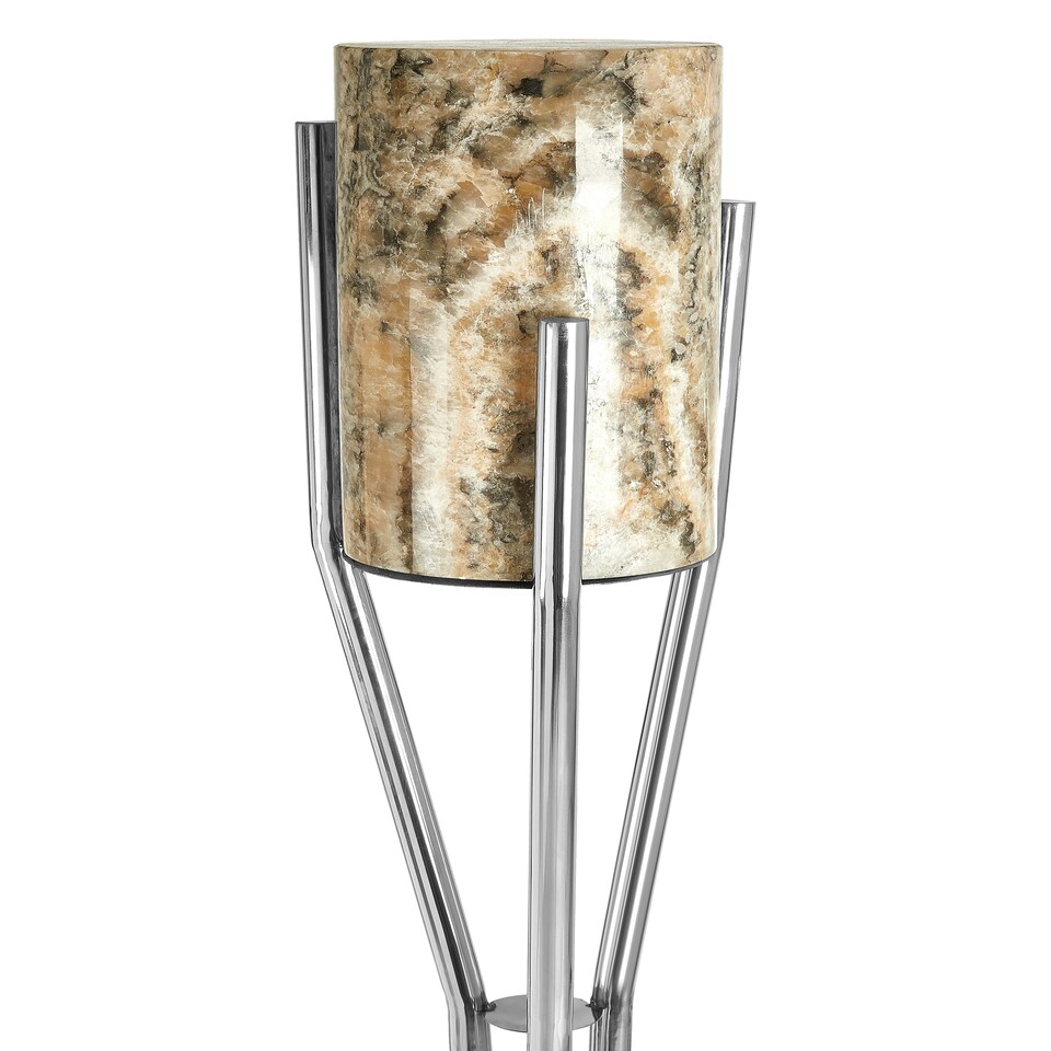 image 1 of Interiors by Premier Onyx Stone Floor Lamp Silver