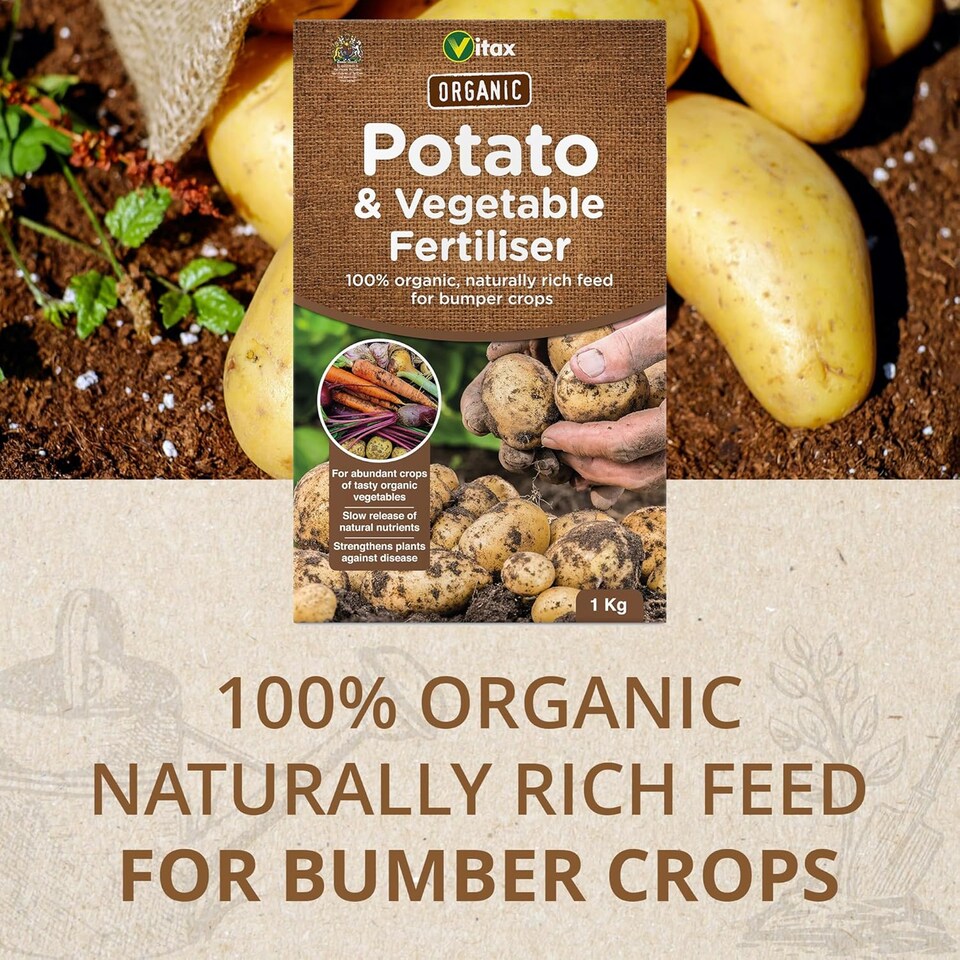 image 1 of Vitax Organic Potato Fertiliser 1Kg Slow Release Plant Food for Strong Growth and High Yield Potatoes and Vegetables