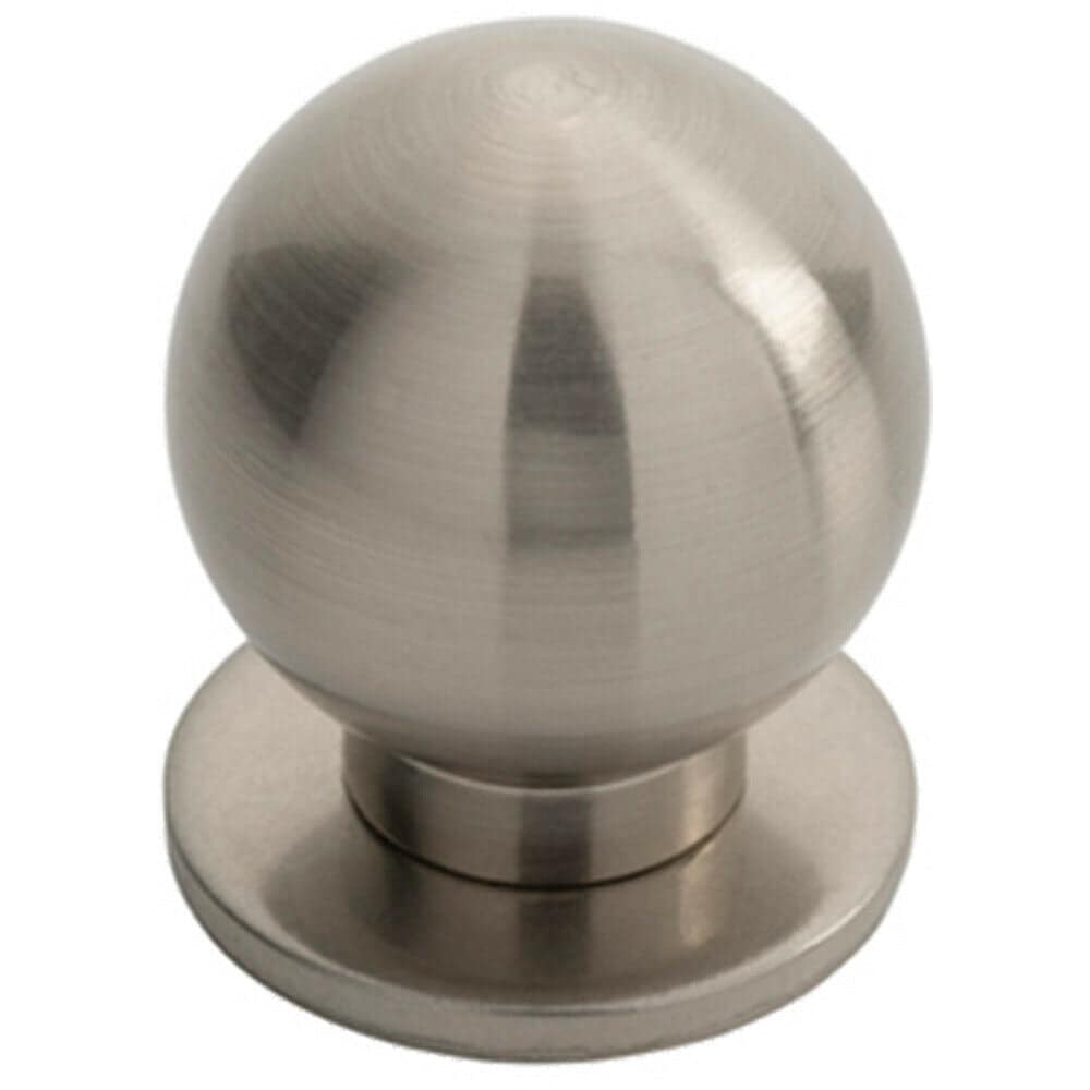 Loops Small Solid Ball Cupboard Door Knob 30mm Dia Satin Nickel Cabinet Handle in Metallics