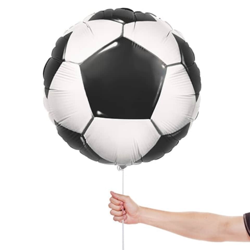 image 1 of Football Shaped Round Foil Helium Balloon 46cm / 18 in | Multi