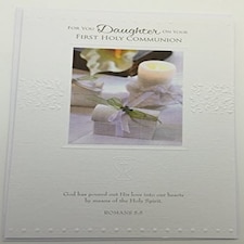 FOR YOU DAUGHTER ON YOUR FIRST CARD. DAUGHTER FIRST HOLY COMMUNOIN CARD