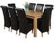 image 1 of Oslo 180 x 90 cm Large Oak Dining Table and 8 Montana Leather Chairs | Black | Black