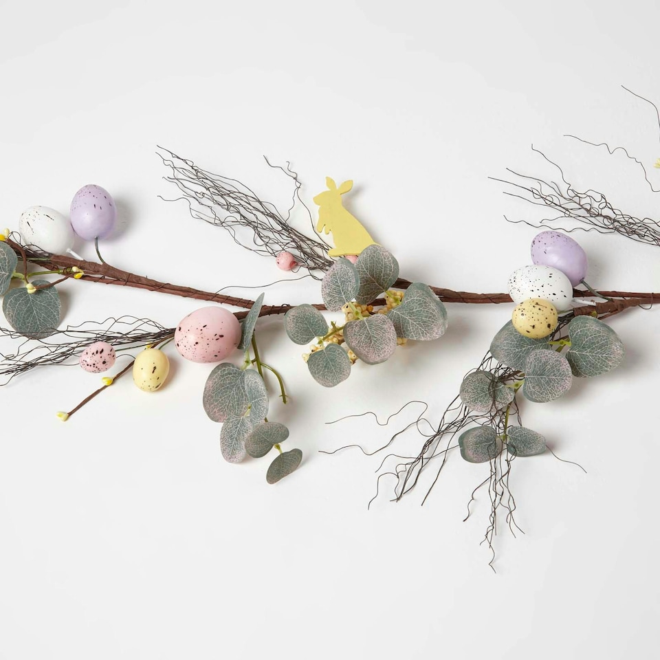 image 1 of Homescapes Spring Easter Egg and Eucalyptus Garland