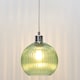image 3 of Set of 2 Betchley - Green Ribbed Glass Globe Easy Fit Pendant Shades | Green | Medium | 2