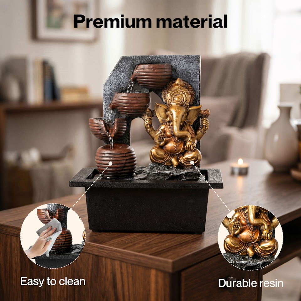 image 1 of Spector Tabletop Water Fountain,Indoor,Garden,Fountains,LED,Resin,Bronze