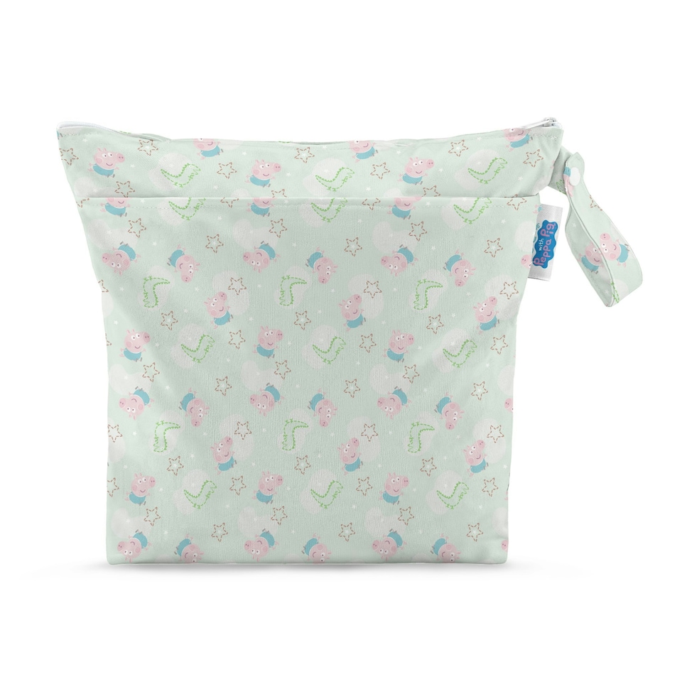 image 1 of Peppa Pig Grab & Go Nappy Wet Bag - George Pig | Sage