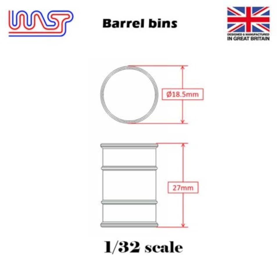 image 1 of Slot Car Scenery Track Side Black Rubbish Barrels x 5 WASP NEW