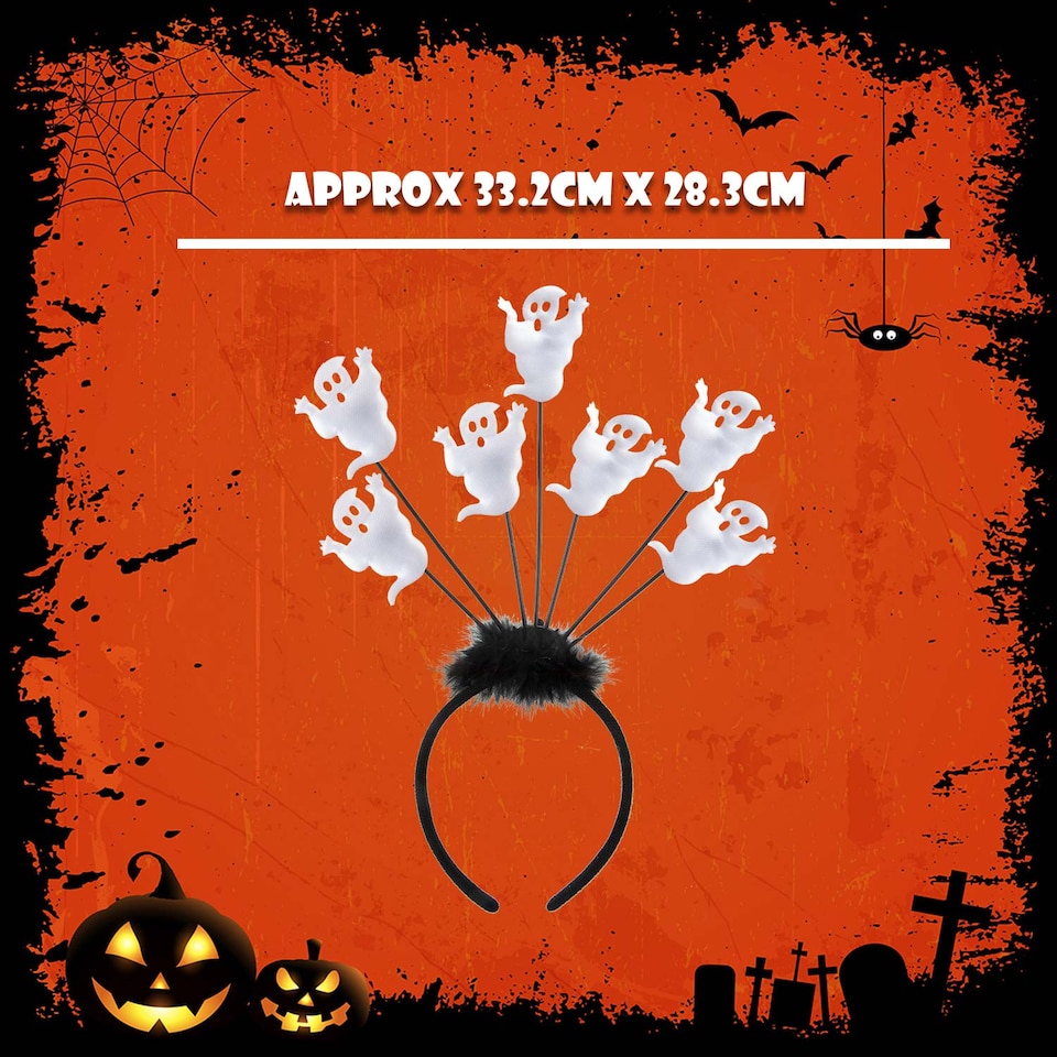 image 1 of PMS Halloween Ghost Headband Bopper, Trick or Treat Party Accessory