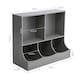 image 5 of Living and Home 2-Tier Open Toy and Book Storage Cabinet - Grey
