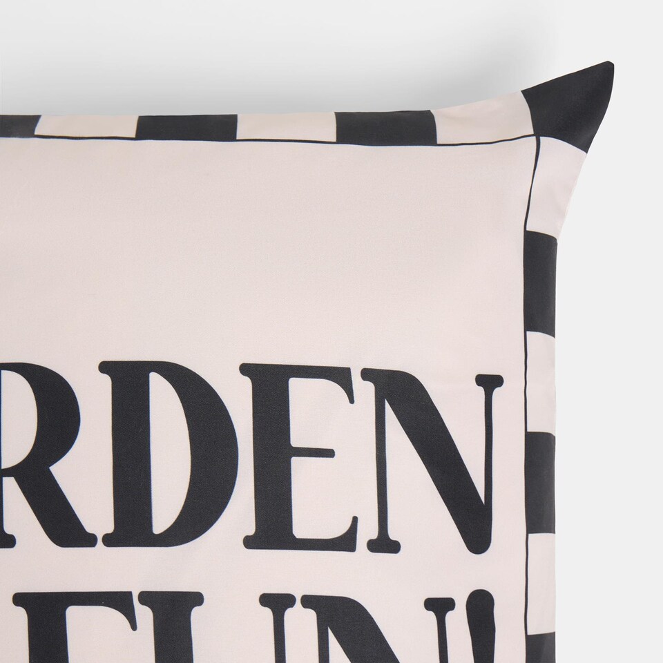 image 1 of OHS 2 x Garden of Fun Slogan Garden Cushion Covers Outdoor Water Resistant