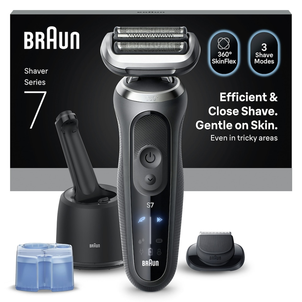 image 1 of Braun Series 7 Electric Shaver, SmartCare Center, +1 Attachment, 72-G7200CC, Grey