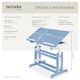image 6 of Desk - for children, wooden, tiltable tabletop, 7 height settings, with drawer | Blue | blue | 109 x 55 x 94 cm | 1