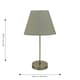 image 4 of Antique Brass Stick Table Lamp with Sage Green Fabric Shade