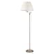 image 3 of First Choice Lighting Antique Brass Swing Arm Floor Lamp with White Pleated Shade Bronze | White