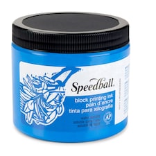 Speedball Water-Soluble Block Ink, Blue, 16oz
