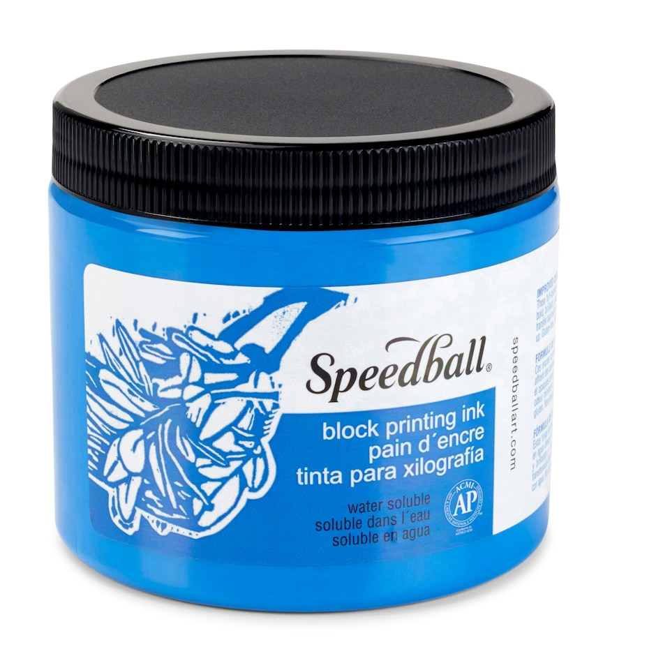 image 1 of Speedball Water-Soluble Block Ink, Blue, 16oz