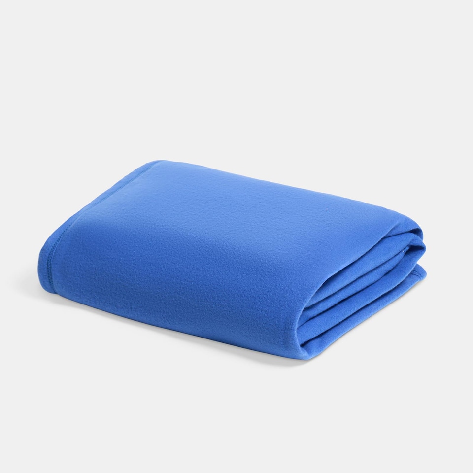 image 1 of OHS Soft Plush Polar Fleece Plain Throw | Blue | Cobalt Blue - 150CMx200CM