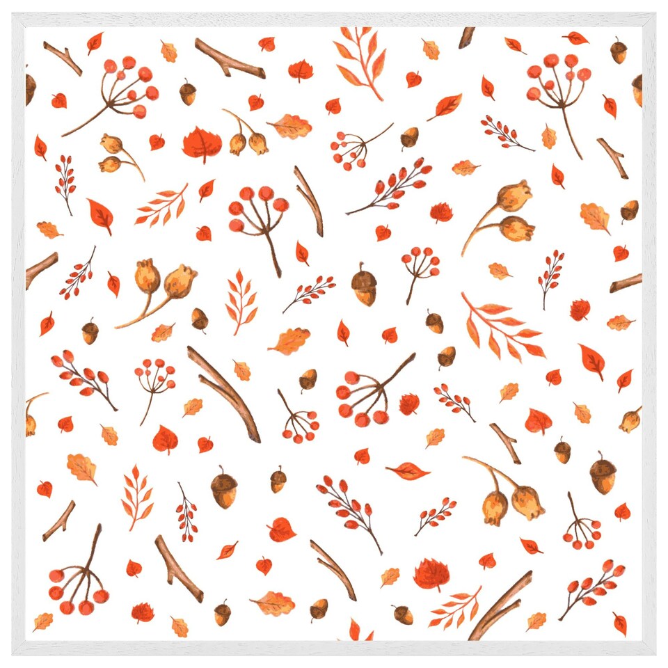 image 1 of Acorns & leaves (Picture Frame) White | S