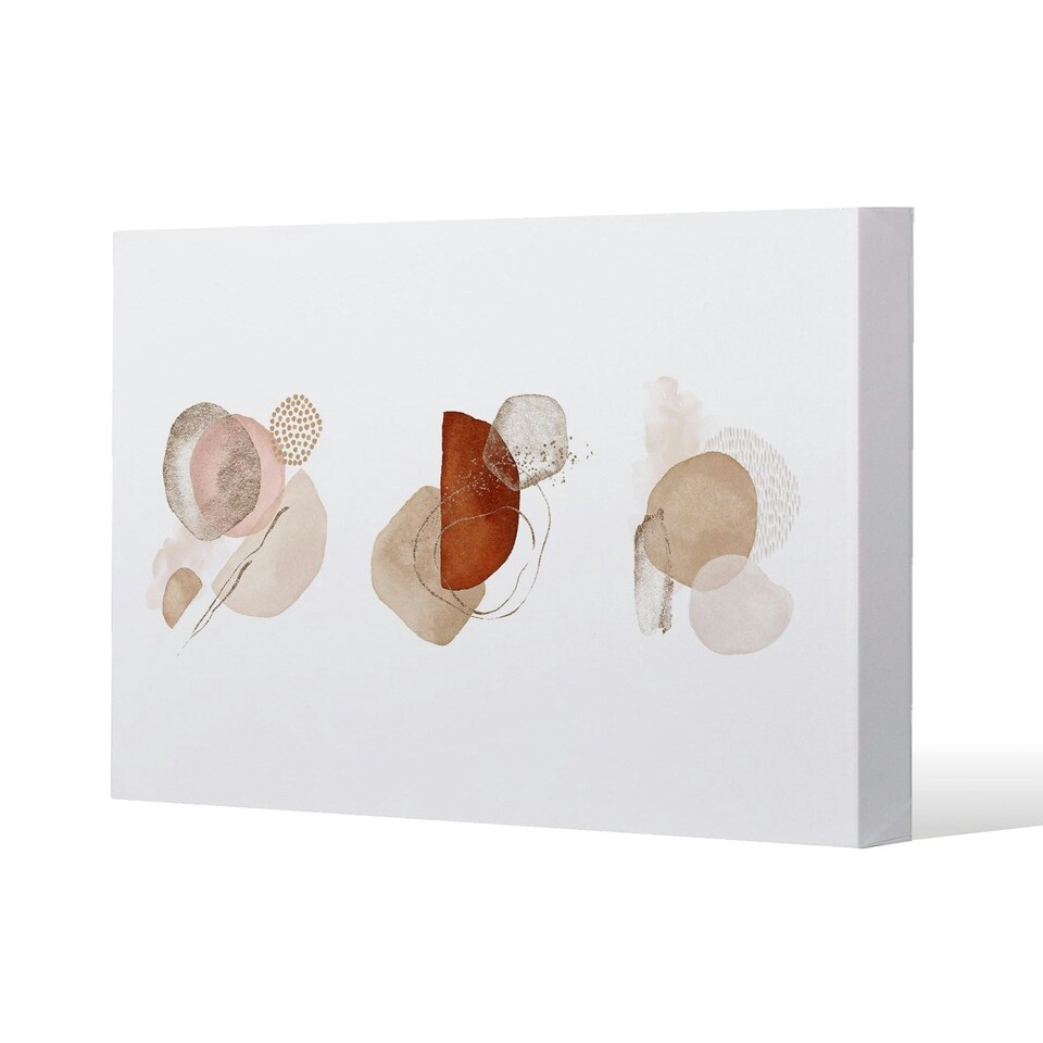 image 1 of ivory, beige watercolor Illustration and gold elements (Canvas Print) 46 x 31 x 4cm