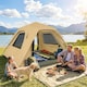 image 2 of Outsunny Pop Up Tent Waterproof Camping Tents 2-3 People Khaki | Brown | Army Green