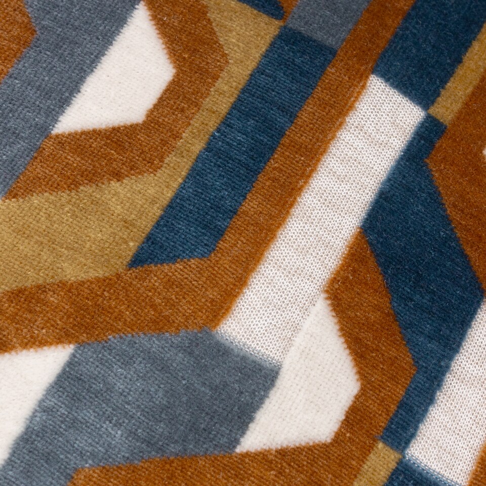 image 1 of Furn Metro Prism Velvet Cushion | Orange | Ginger