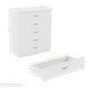 image 8 of Vida Designs Riano 4 Piece Bedroom Set (3 Drawer Bedside Chest, 5 Drawer Chest, 2 Door Wardrobe) White (5)