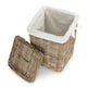 image 2 of Small Square Rattan Laundry Basket | Brown | Brown