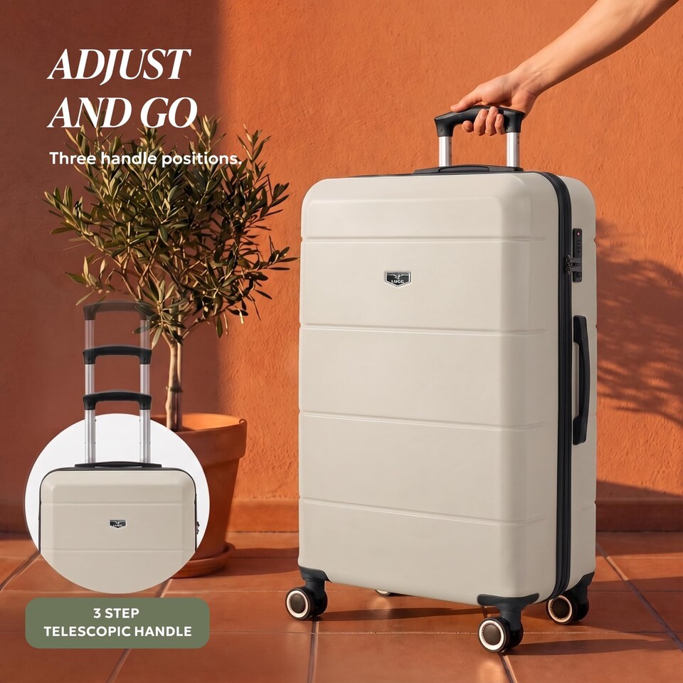 image 1 of Lugg Jetset Lightweight Hard Shell Suitcase ABS 4 Wheels TSA Lock (86x58x31cm)