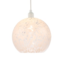 Modern Opal White Snowflake 25cm Glass Pendant Ceiling Lighting Shade | White | White | 1