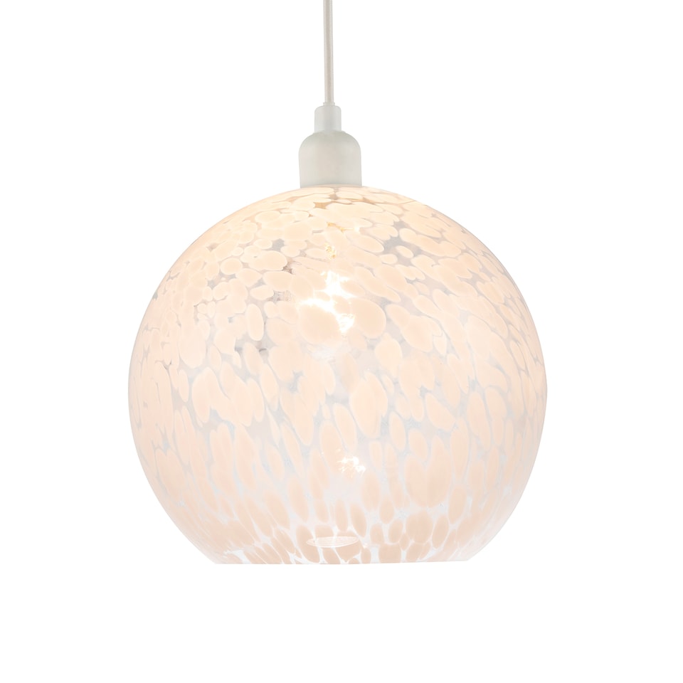 image 1 of Modern Opal White Snowflake 25cm Glass Pendant Ceiling Lighting Shade | White | White | 1
