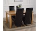image 4 of Oslo 150 x 90 cm Medium Oak Dining Table and 4 Lola Leather Chairs | Black | Black