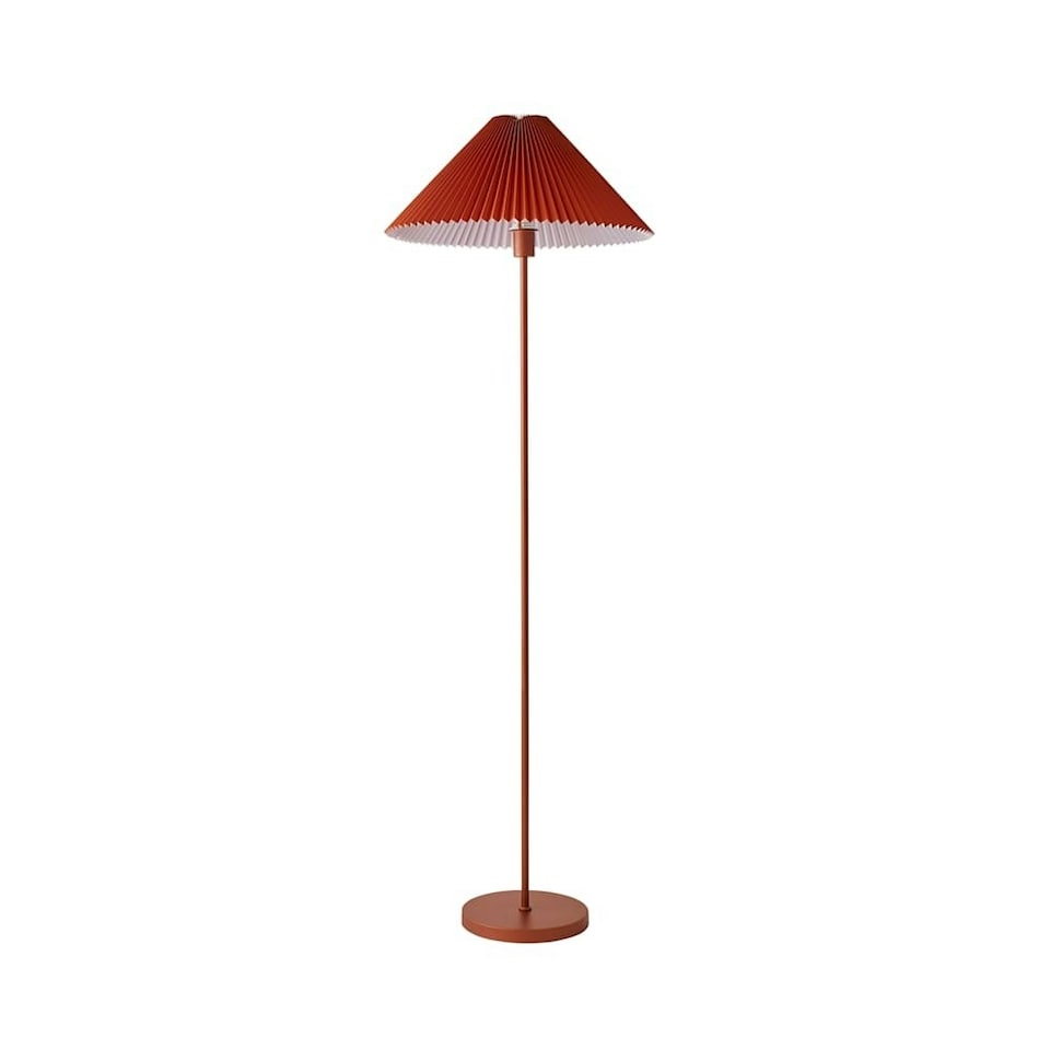 image 1 of ValueLights Akira Burnt Orange Pleated Shade Freestanding Floor Lamp | Orange