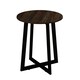 image 1 of Round MDF Coffee Side End Table with Steel Frame Legs Marble Look Living Room | Multi | Dark Walnut | 1