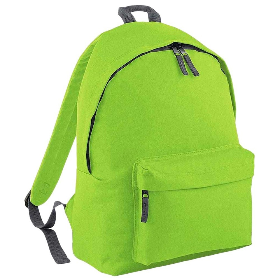 image 1 of Bagbase Original Plain Backpack - Lime Green/Graphite Grey - One Size