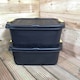 image 2 of 2 x 24L Heavy Duty Storage Boxes, Sturdy, Lockable, Stackable and Nestable Design Storage Chests with Clips in Black