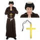 image 3 of Medieval Monk Costume With Wig Brown | S