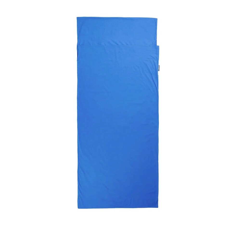 image 1 of Lifeventure Cotton Sleeping Bag Liner Rectangular 220 x 90cm Blue