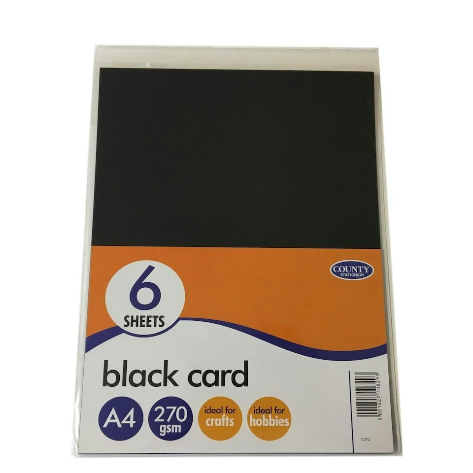 image 1 of 6 A4 Black Card Pack 270gsm