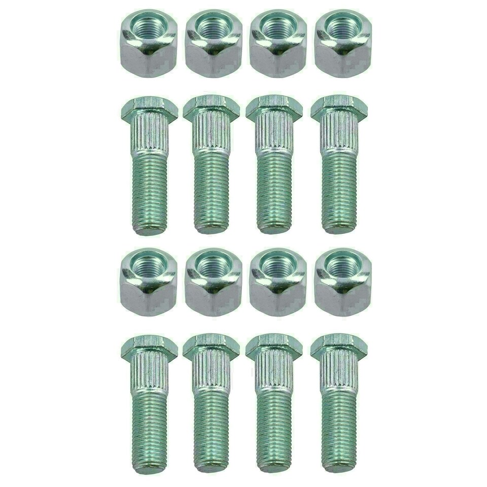 image 1 of Pack of 8 3/8" UNF Wheel Studs And Nuts For 4" PCD Trailer Suspension Hubs