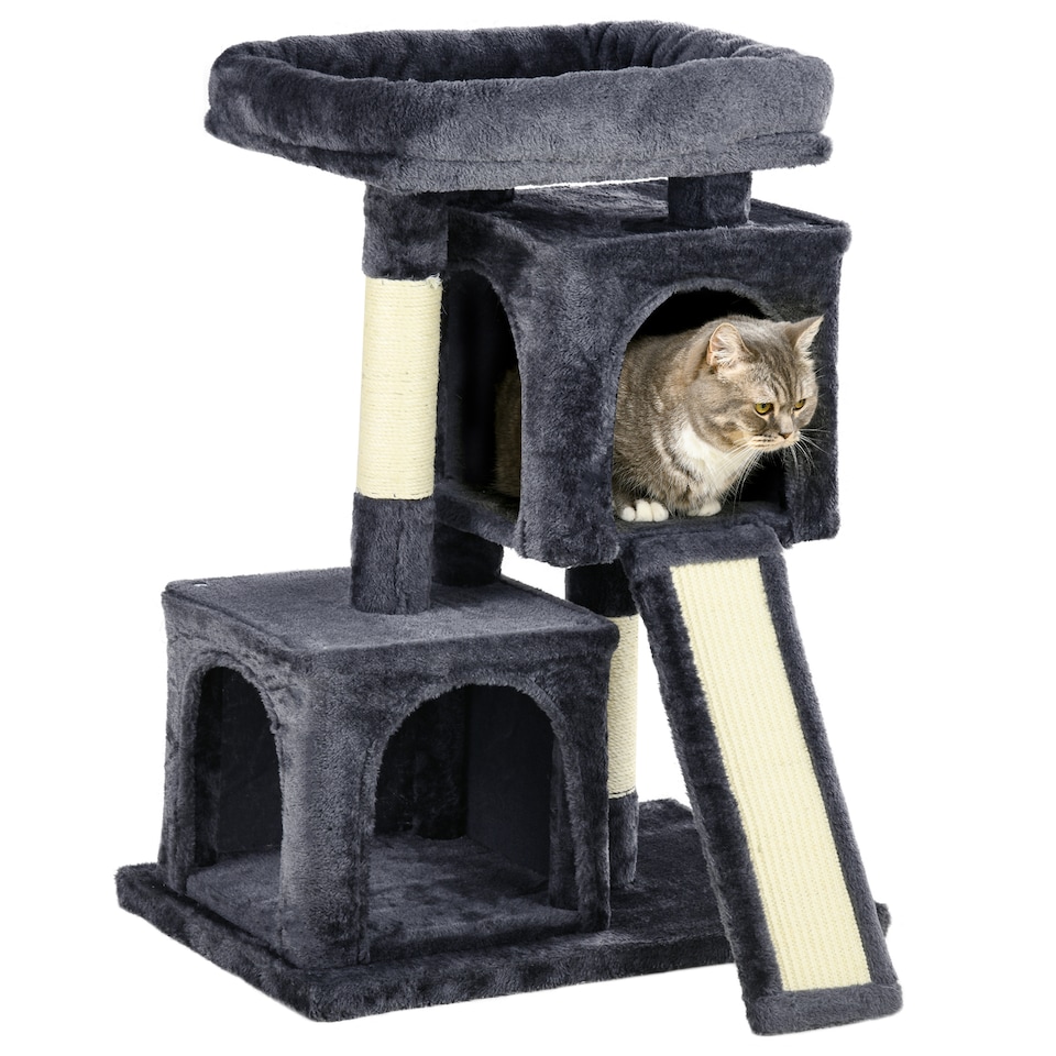 image 1 of PawHut Cat Tree 81cm Indoor Cat Scratching Post Kitten Tower