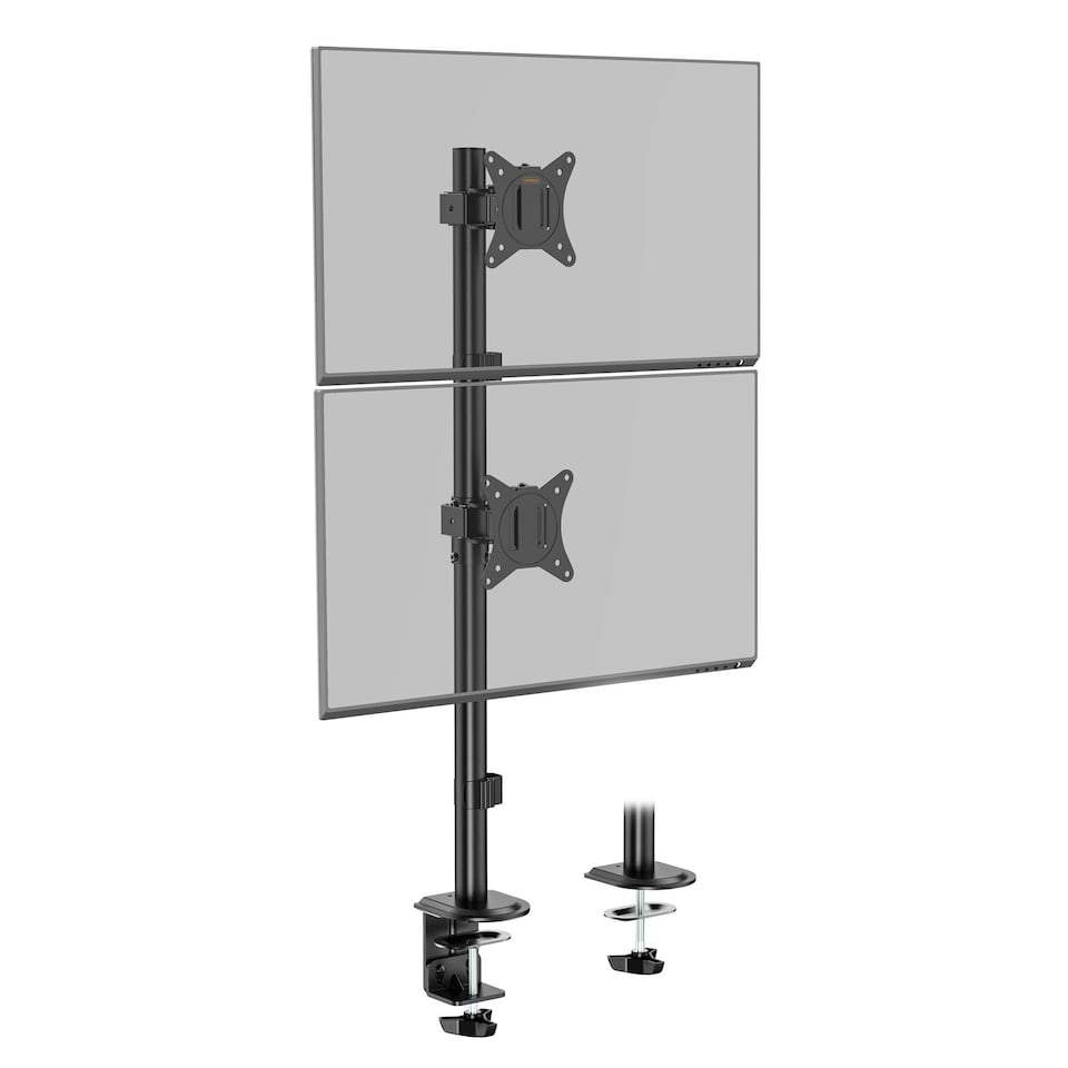 image 1 of VonHaus Adjustable Vertical Dual Monitor Stand for 13-32" Screens