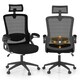 image 1 of COSTWAY Ergonomic Office Chair Adjustable Swivel Lumbar Support Black