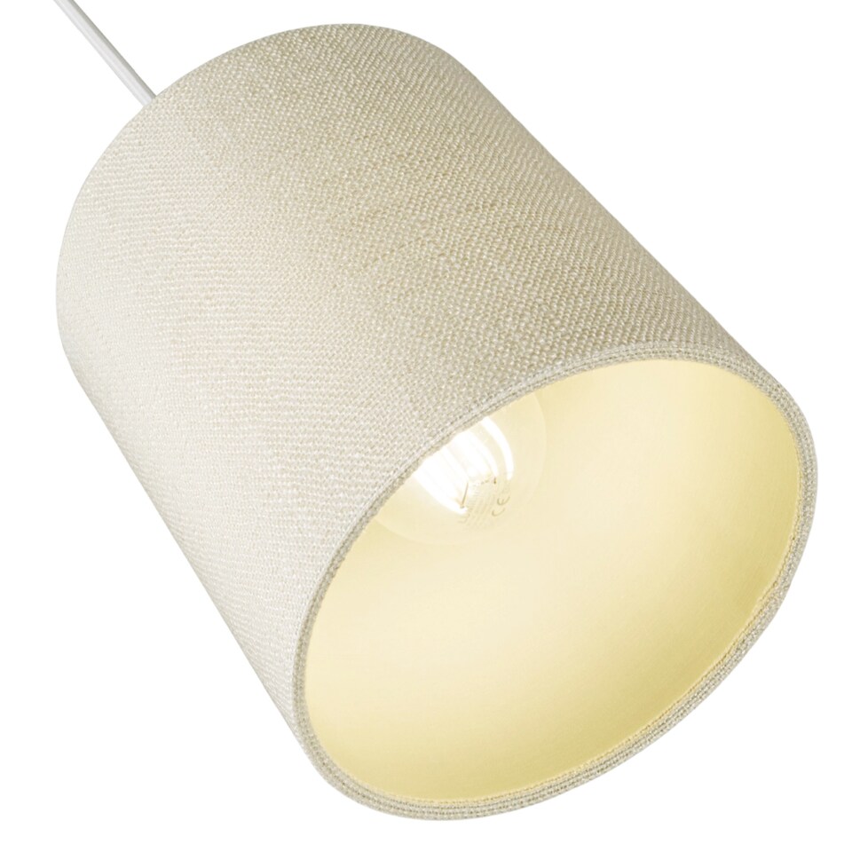 image 1 of Contemporary and Sleek Cream Linen Fabric 6 Cylindrical Lamp Shade 60w Maximum | Cream